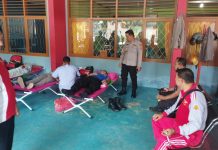 Personil Polres Baubau Sumbang Darah Dalam Rangka Hari Bakti Pemasyarakatan ke 59 Tahun 2023