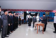 Lantik 140 Kepala Sekolah se Sultra, Gubernur Ali Mazi : Jauhi Perbuatan Yang Melanggar Hukum