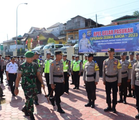 Polres Baubau Laksanakan Apel Gelar Pasukan Ops Zebra Anoa 2023