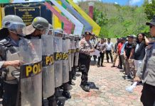 Polres Buton Gelar Latihan Sispamkota Persiapan Pengamanan Pemilu 2024