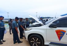 Lanal Kendari Gelar Apel Cek Kesiapan Kendaraan Dinas