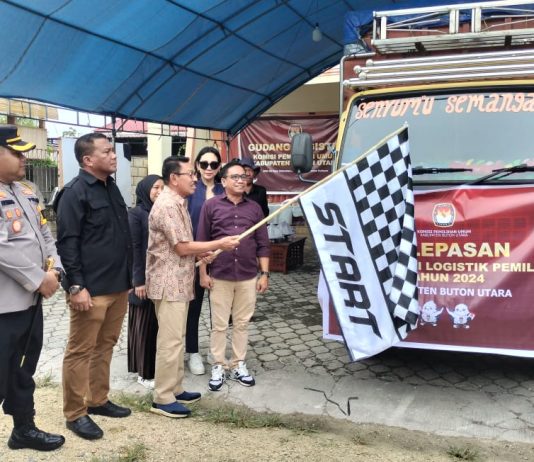 Bupati Butur Pimpin Pelepasan Logistik Pemilu 2024