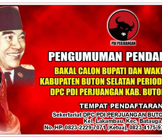 PDIP Busel Mulai Buka Penjaringan Calon Bupati dan Wakil Bupati Template pengumuman Pendaftaran Calon Bupati dan Wakil Bupati Busel. (Istimewa)