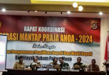Jelang Pilkada 2024, Polres Muna Gelar Rapat Kordinasi Operasi Mantap Praja Anoa
