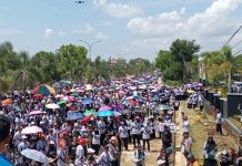 Ribuan Guru Padati PN Andoolo Konsel, Kawal Sidang Supriyani