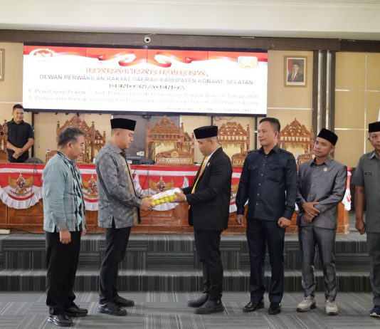 DPRD Konsel Gelar Rapat Paripurna Penyerahan Rancangan APBD Tahun Anggaran 2026