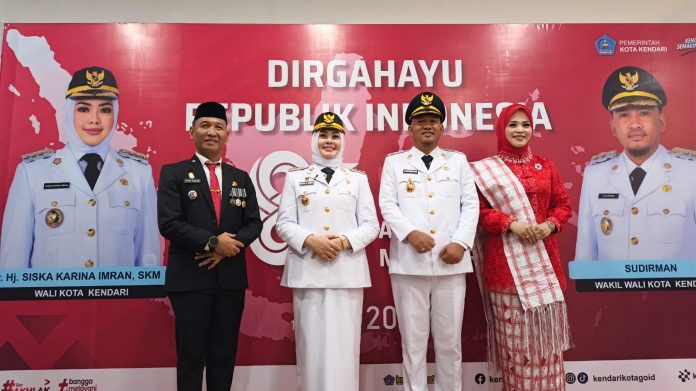 Wali Kota dan Wakil Kendari, Siska-Sudirman bersama Sekot dan Ketua PKK Kendari, Senin (17/08/2026).